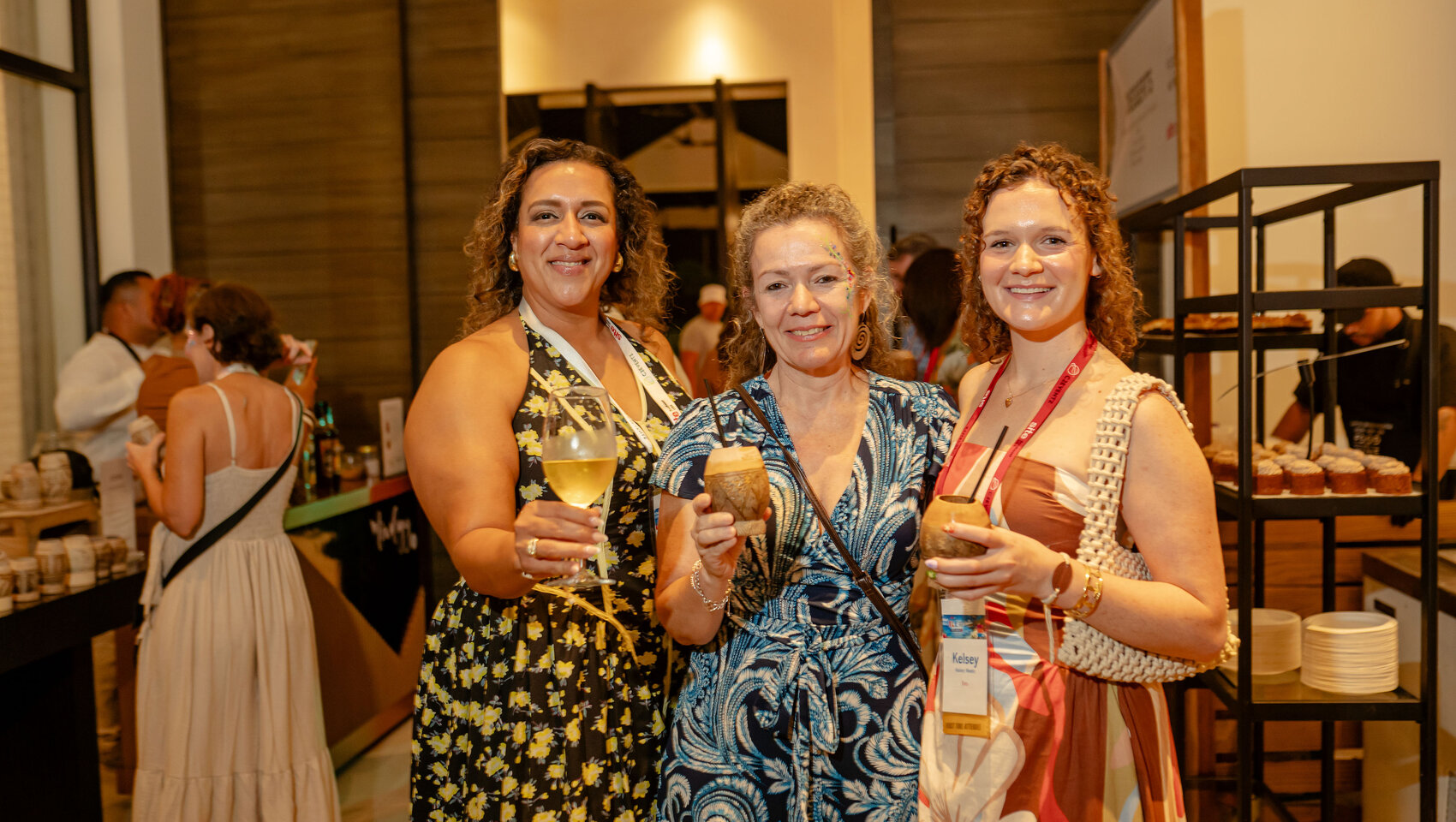 Guest with cocktails and wine at Beer Festival at Grand Roatan
