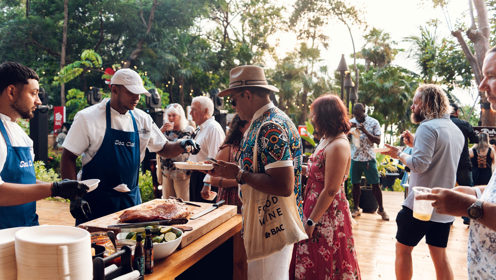 Guest is served at Grand Roatan Food & Wine Festival