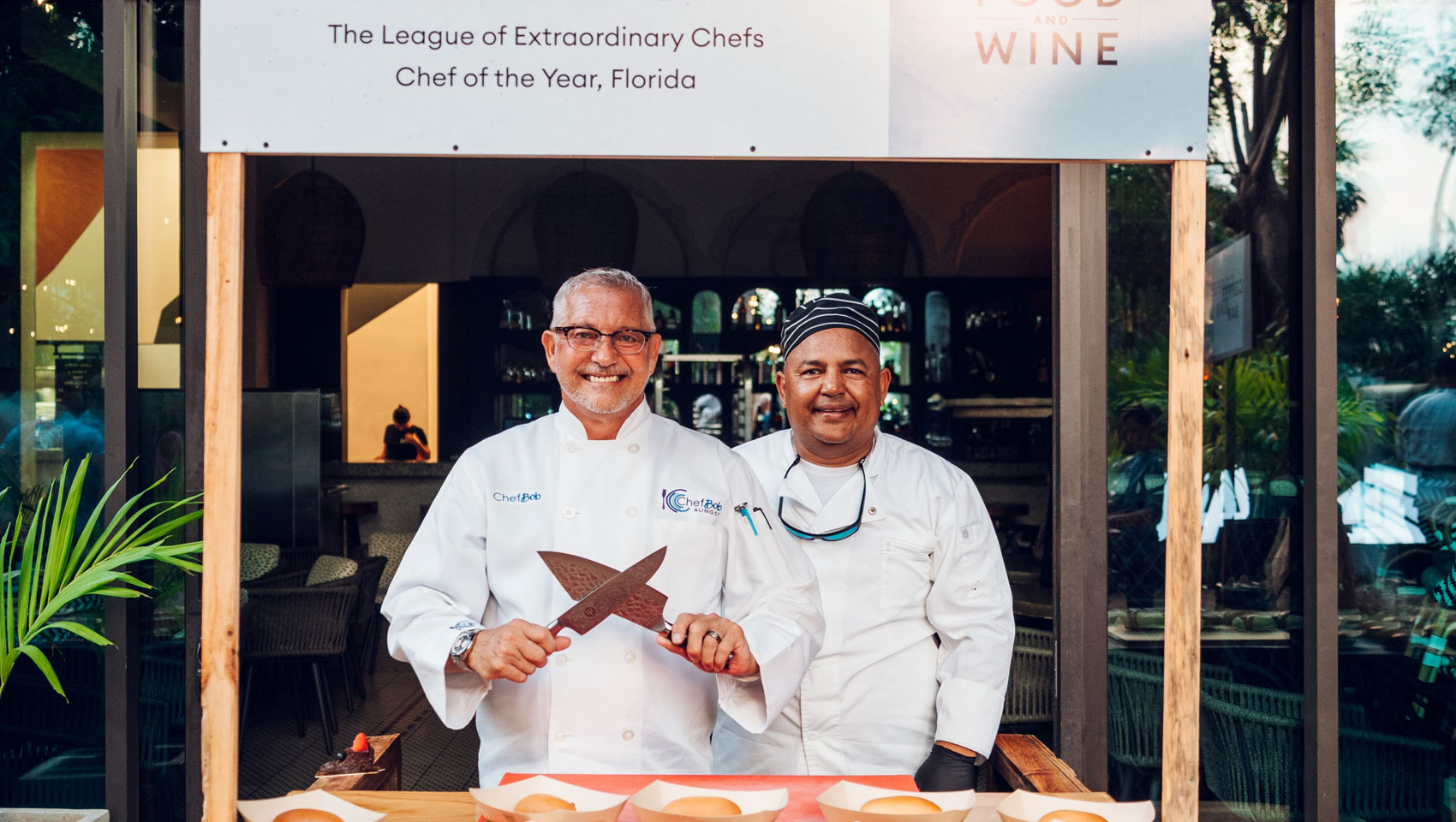 Chef Bob Aungst at his booth at Grand Roatan Food & Wine Festival