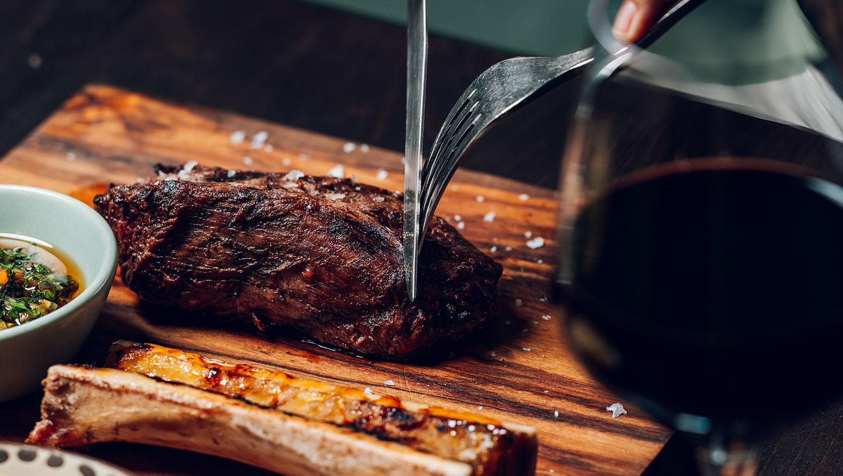 Steak and wine at Alera Grand Roatan