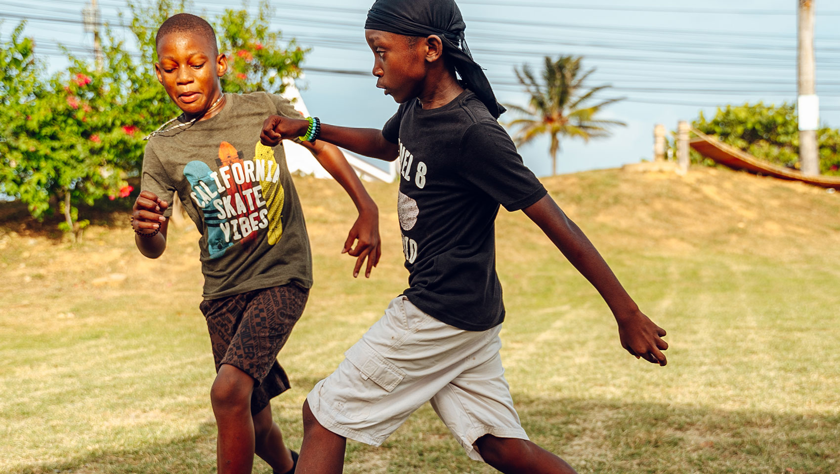 Kids playing soccer