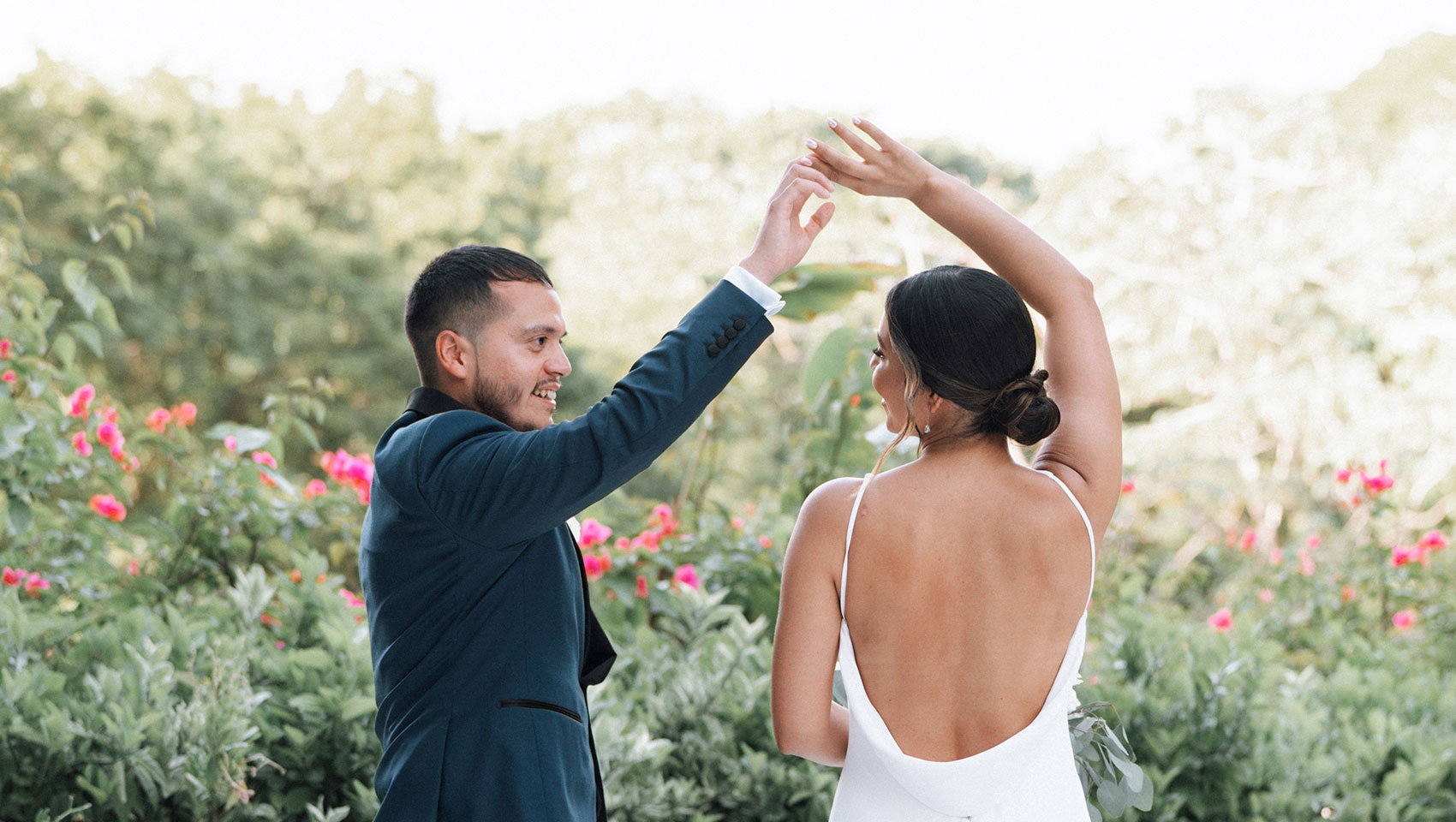 Newlyweds twirl