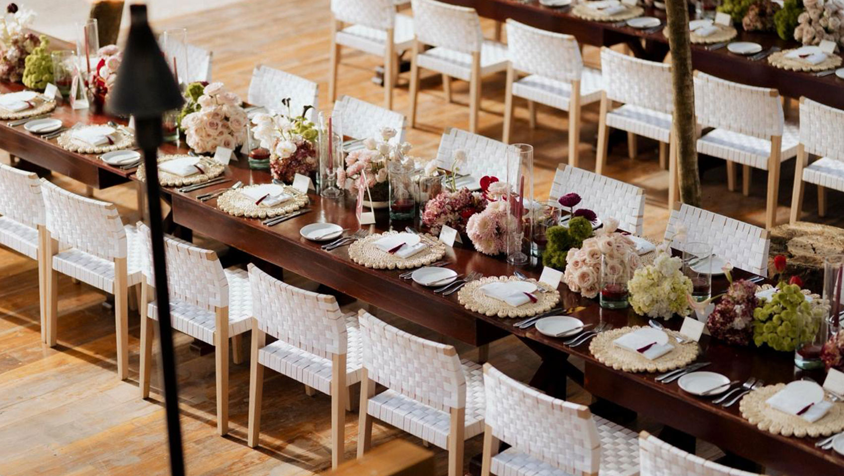 wedding set up on the enah deck