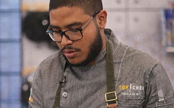 Chef Hiram Thompson in the kitchen