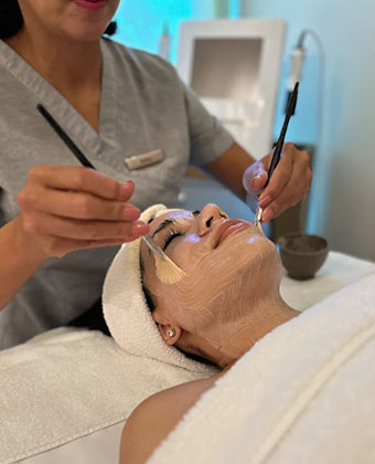 Woman getting a facial