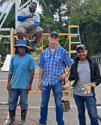 Jeff Kilbourn and workers