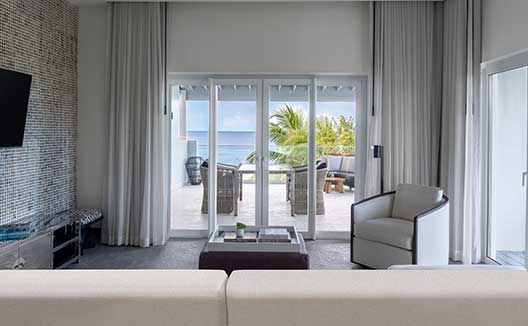 One Bedroom Premium Villa Suite Beachfront Couch View