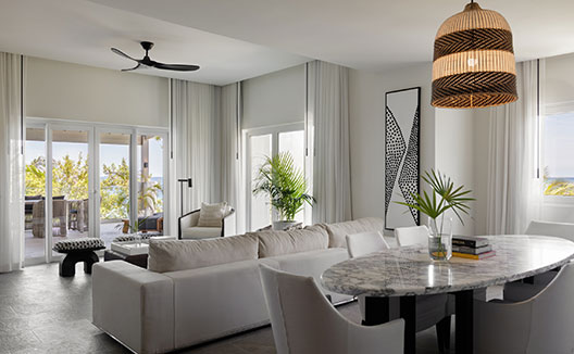 One Bedroom Premium Villa Suite living room and dining table