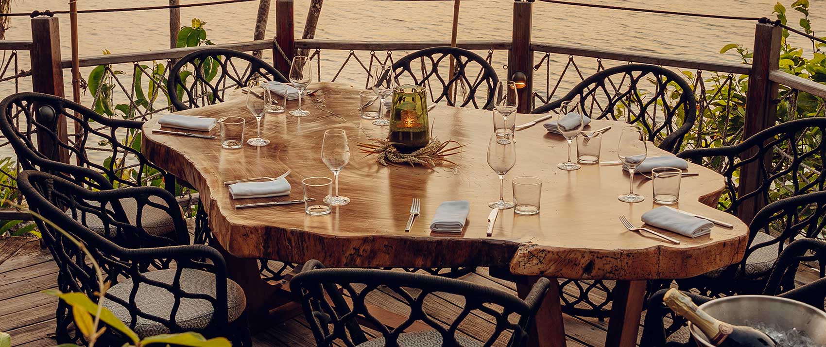 Green Flash Table at Sunset